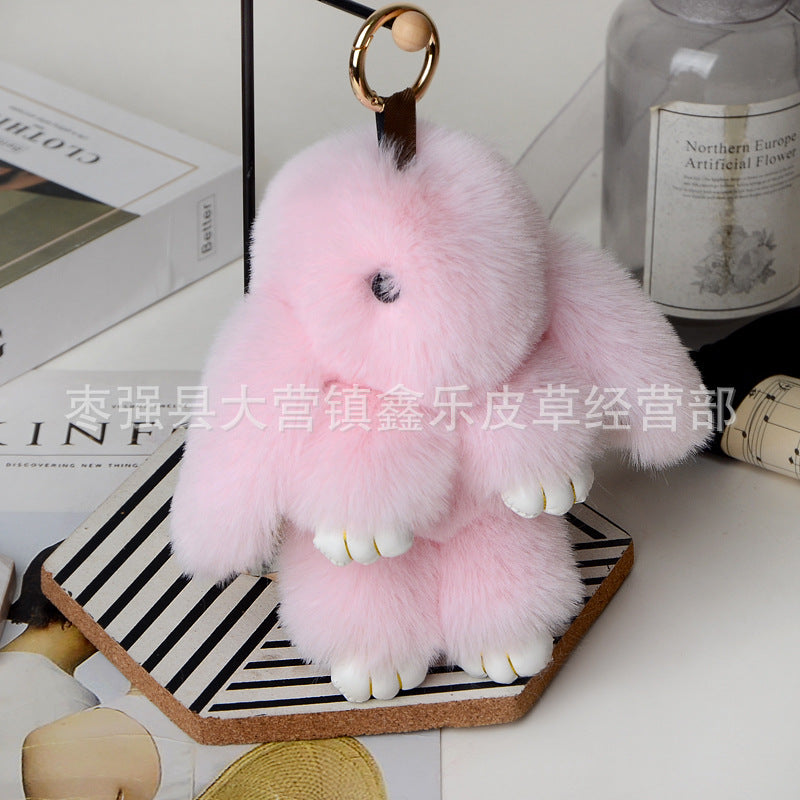 Mayorista de conejo muerto Rex Rabbit Fur Keychain